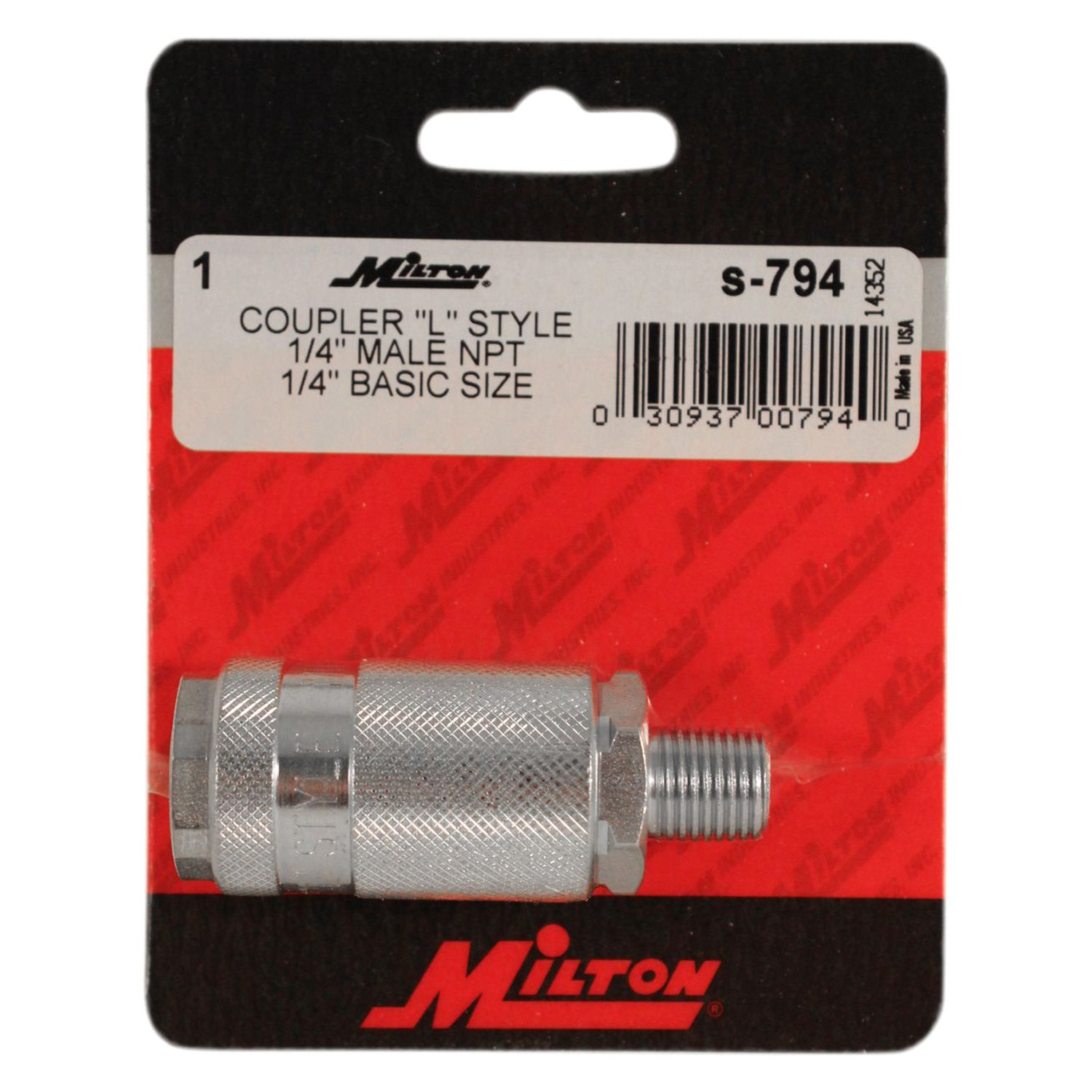 Milton® LStyle 1/4" NPT Quick Coupler Body