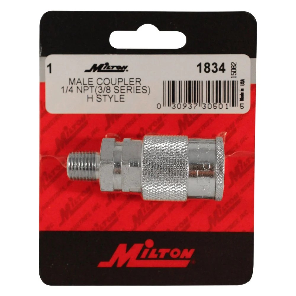 Milton® S1834 HStyle 1/4" (M) NPT x 3/8" 67 CFM Steel Quick Coupler Body