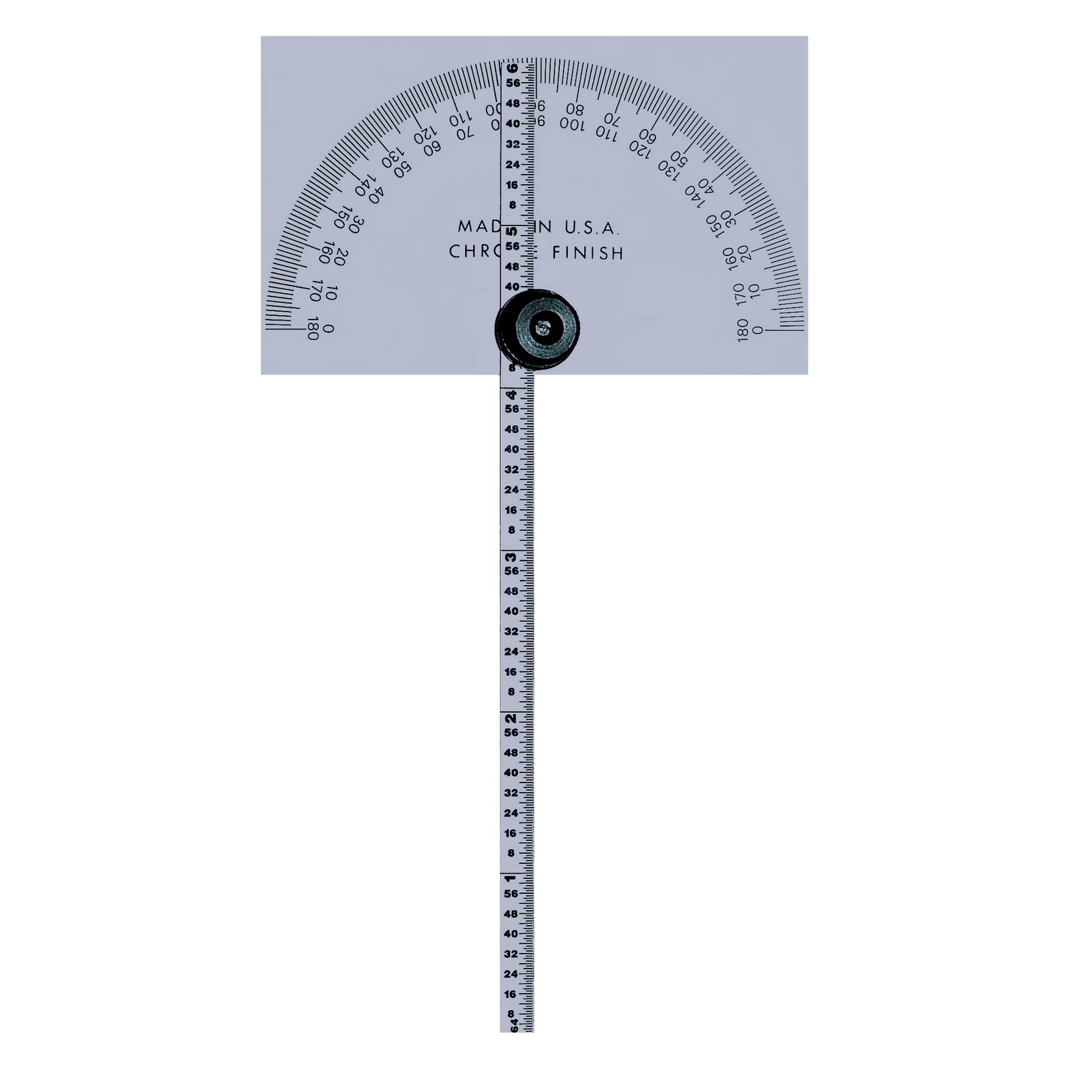 Mitutoyo® 968203 Series 968™ 0° to 180° Stainless Steel Dial Gauge Rectangular Protractor