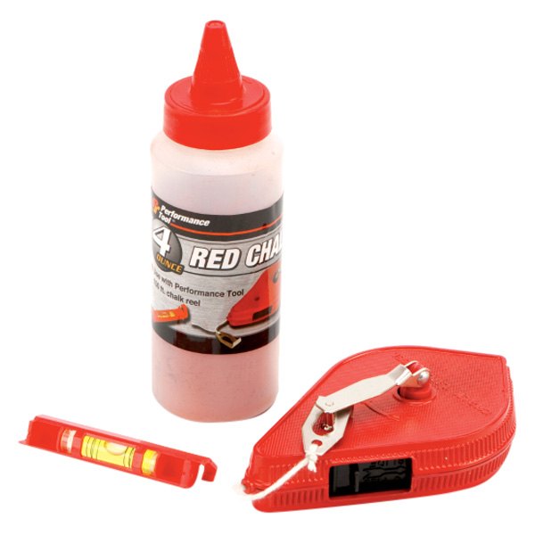 Performance Tool® W5512 100' Red Chalk Line Reel with Line Level and