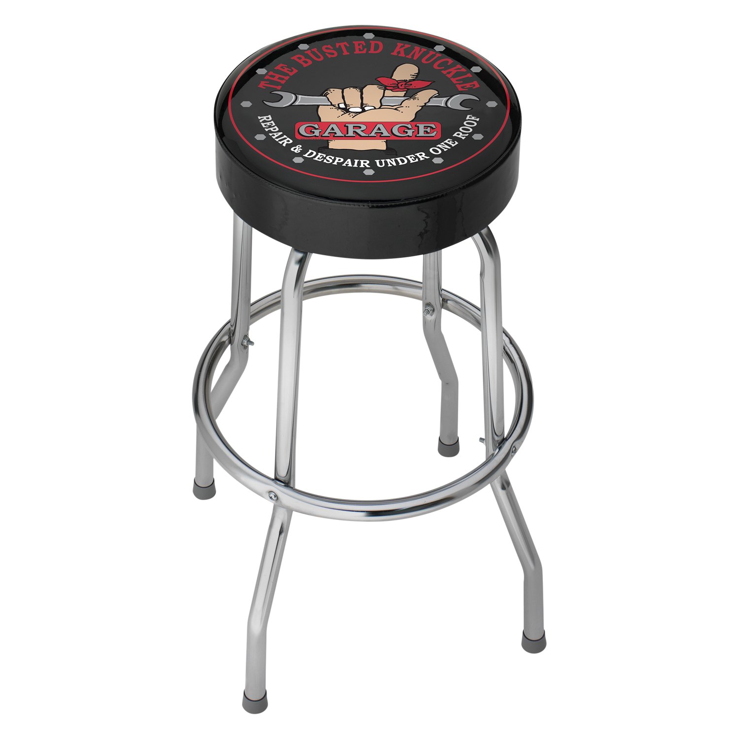 Plasticolor® 004753R01 Black "Busted Knuckle" Garage Stool