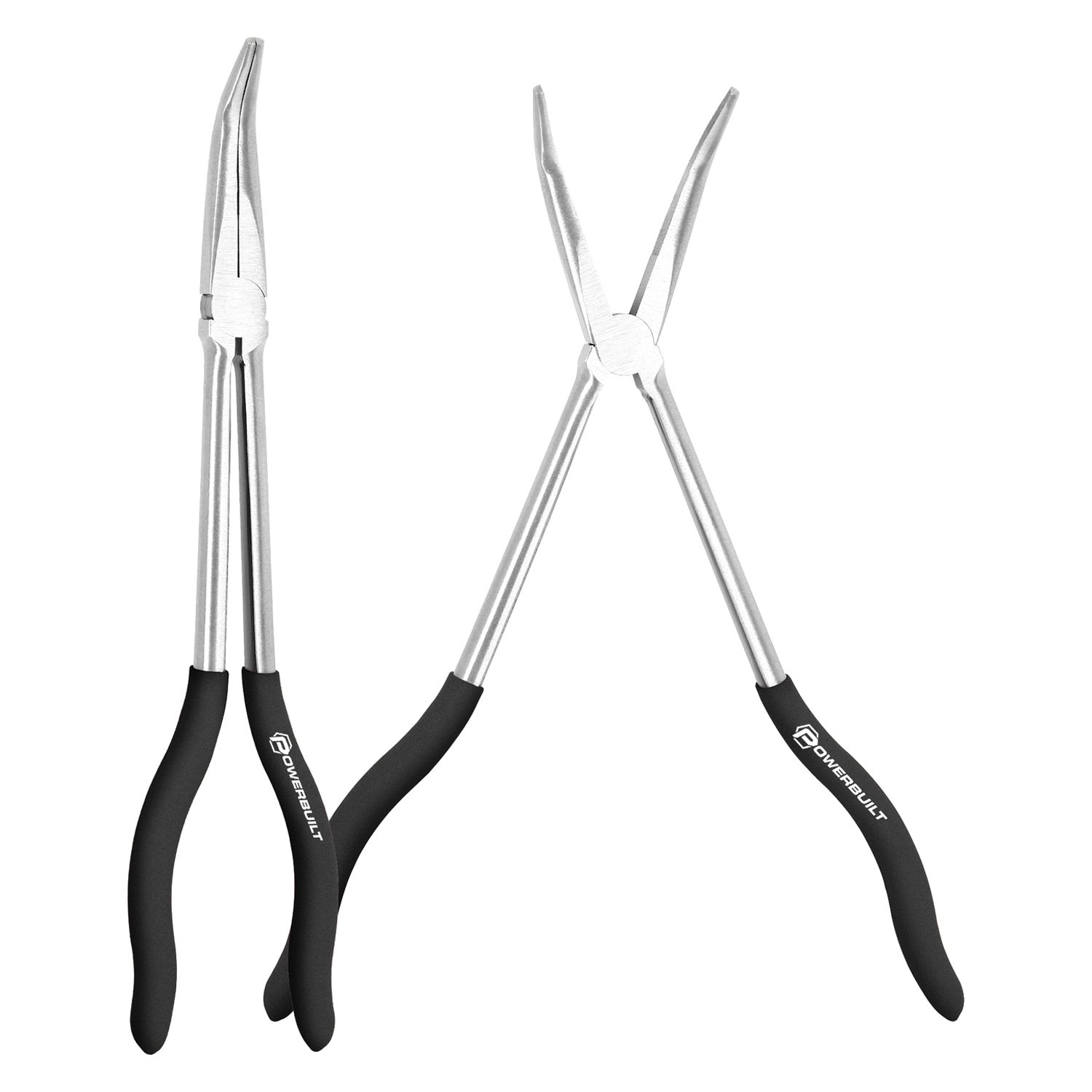 Powerbuilt® 645042 Pro Tech 11" 45° Long Reach Long Nose Pliers