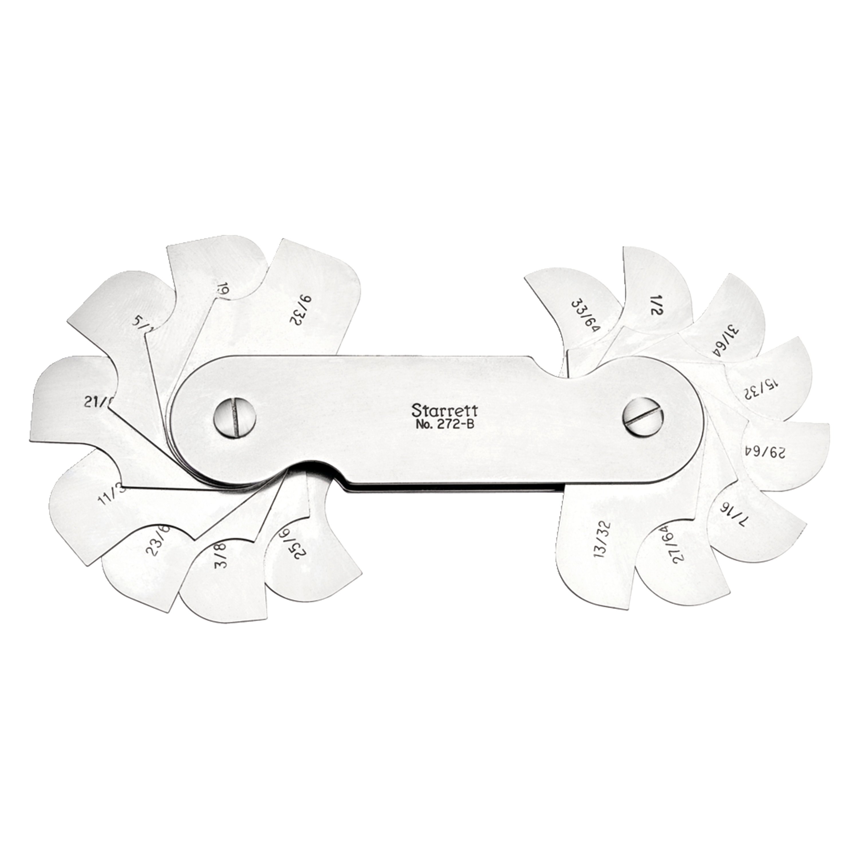 Starrett® 272B 272 Series™ 9/32 to 33/64" SAE Radius Gauge Set