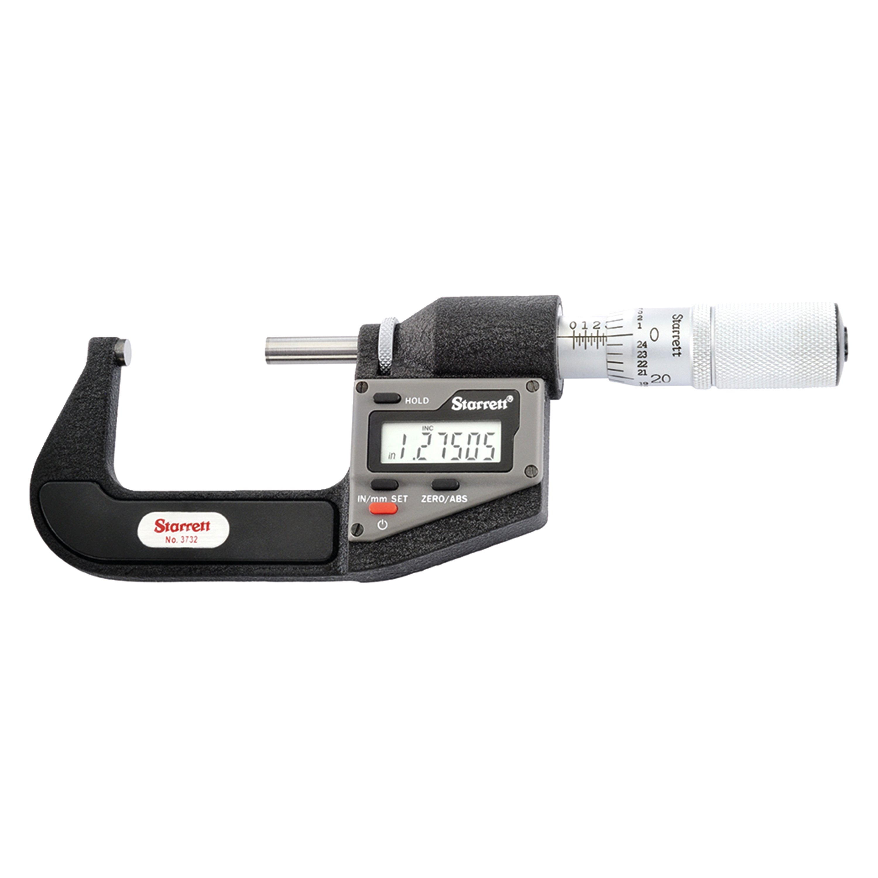 Starrett® 3732 Series™ SAE and Metric Digital Outside Micrometer