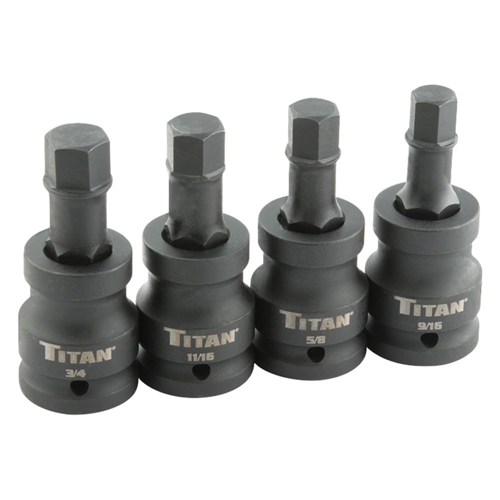 Titan Tools® 44101 Torsion Core™ 3/4" Drive Hex Impact Bit Socket Set