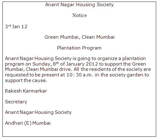 you are the secretary of anant nagar housing society draft ...
