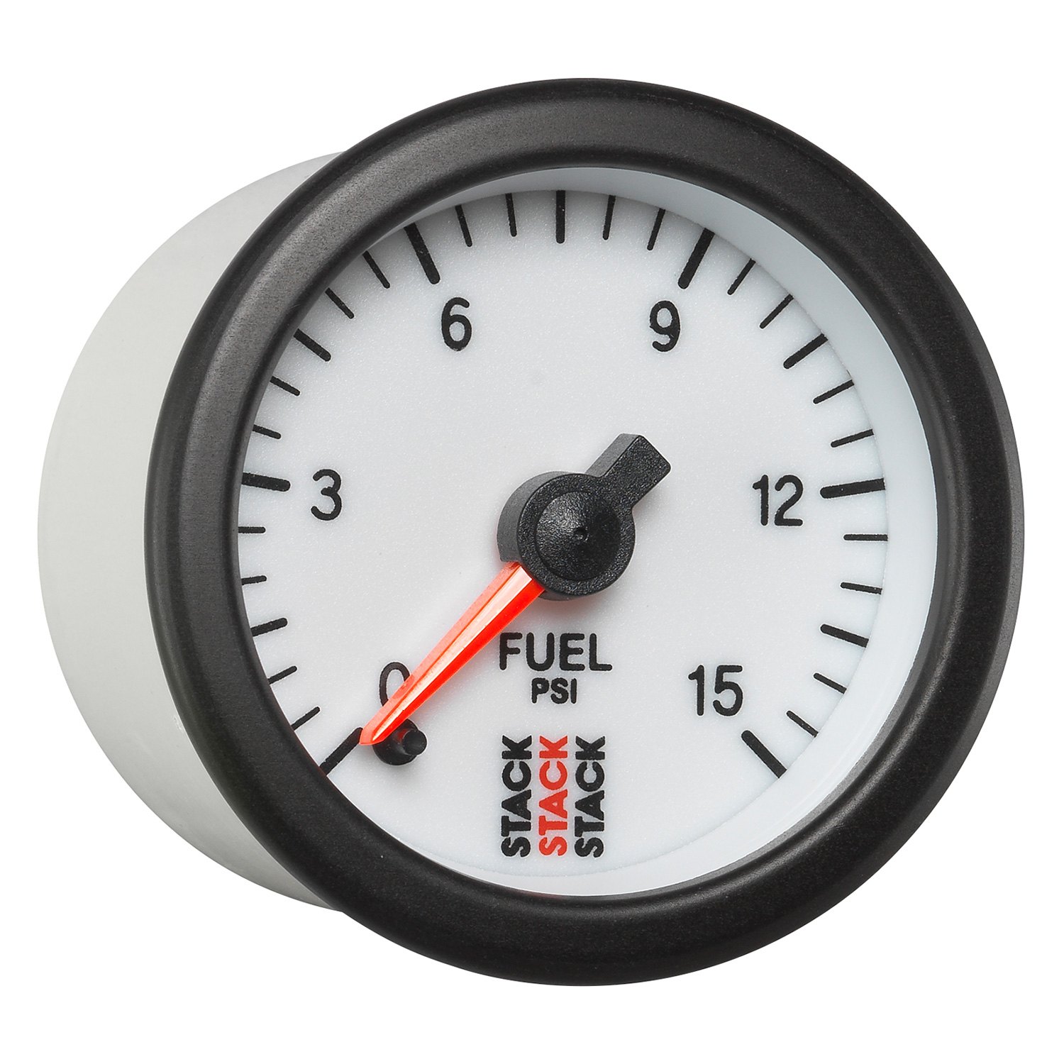 STACK® ST3354 Professional Stepper Motor 52mm Fuel Pressure Gauge, White, 015 PSI