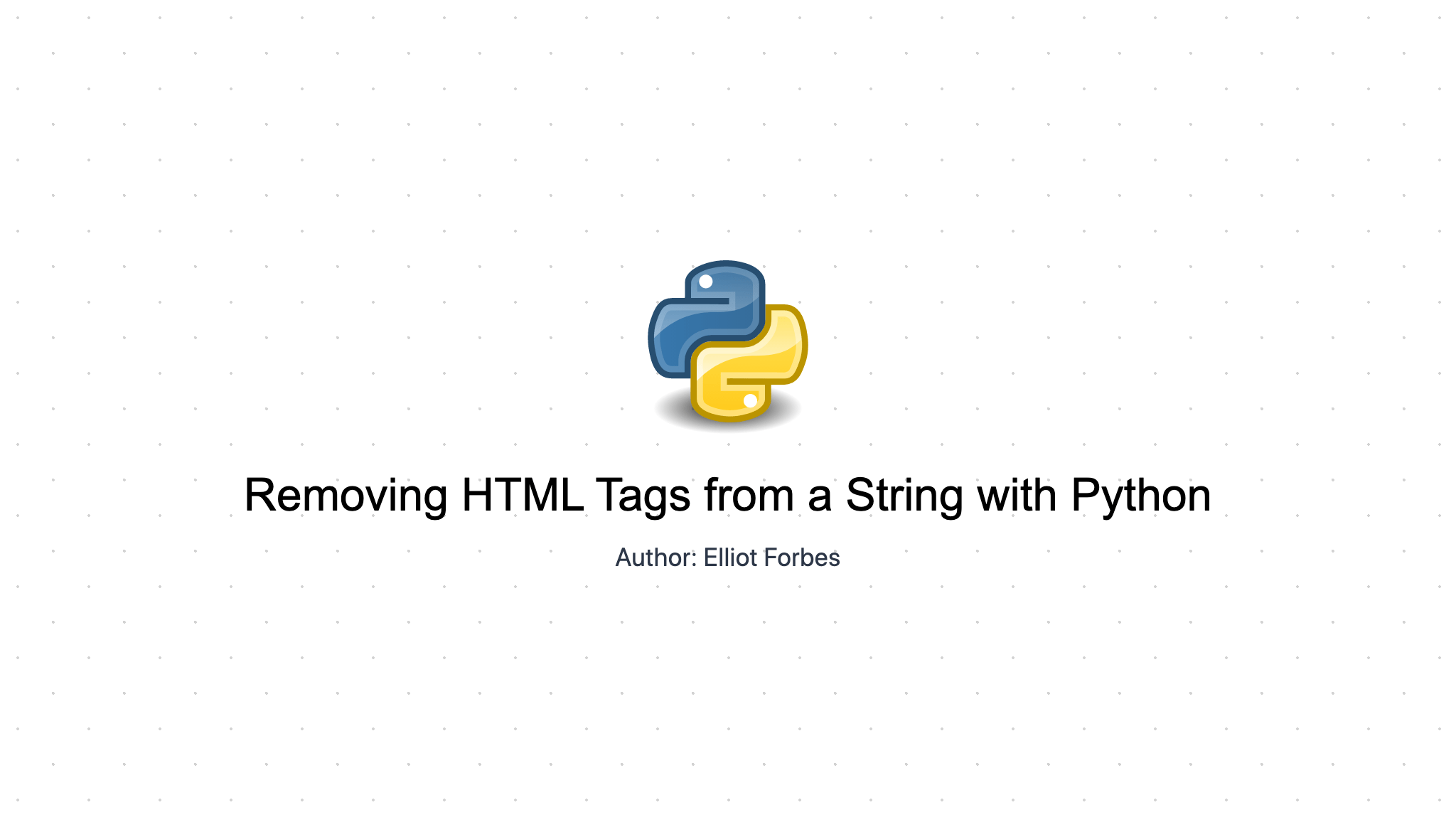 Removing HTML Tags from a String with Python