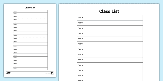 FREE* Editable Class List Template | Classroom Management