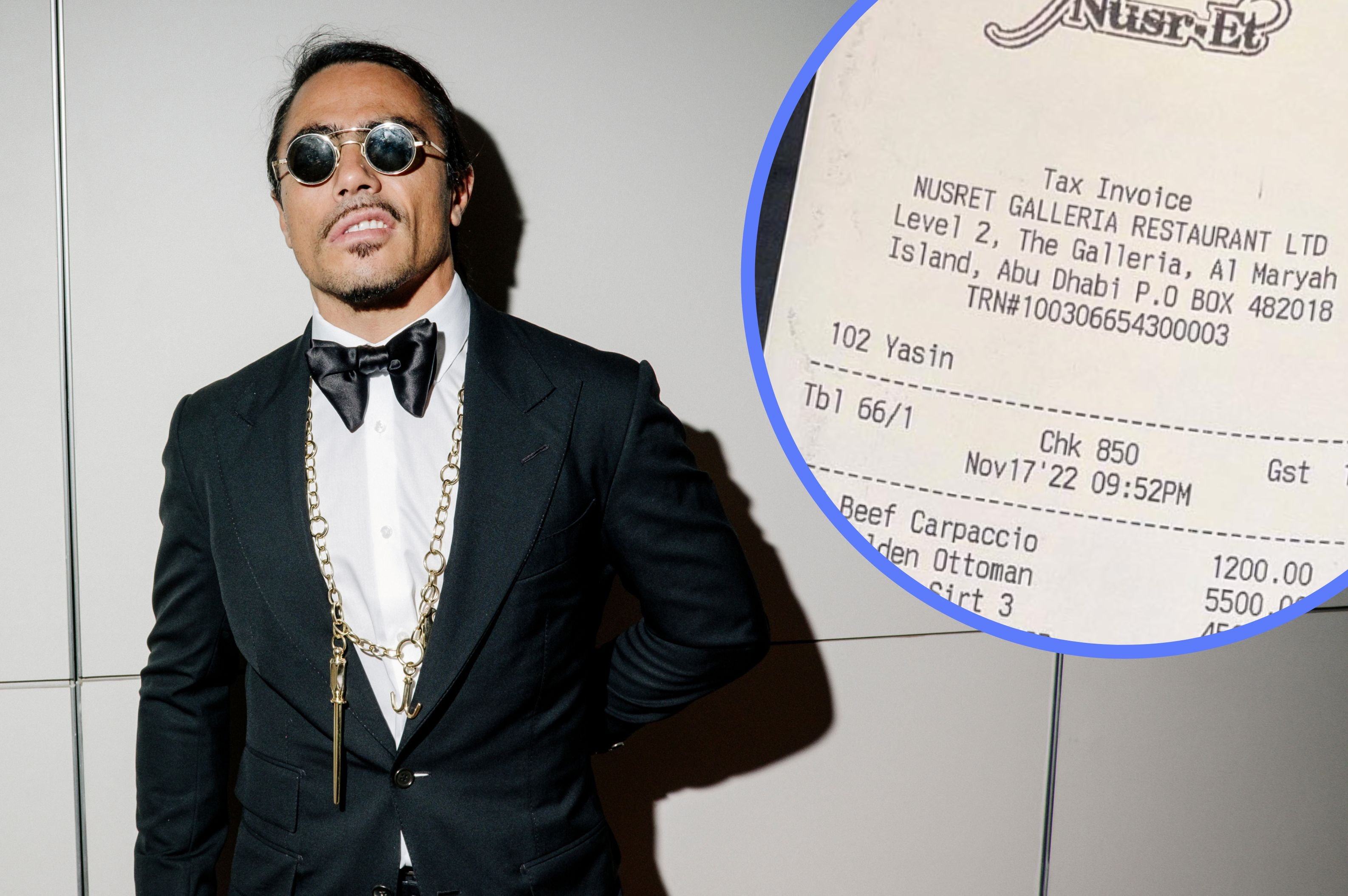 Salt Bae shares £130,000 receipt for customer meal and people are
