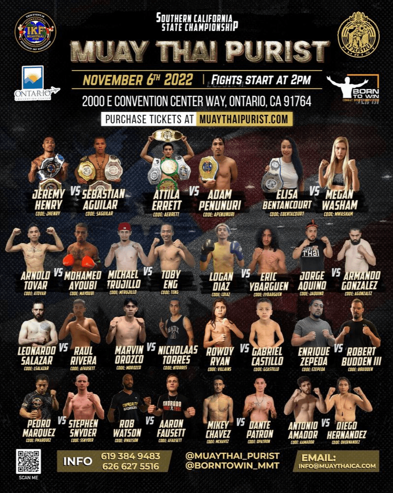 Tickets Muay Thai Purist Full Rules Muay Thai