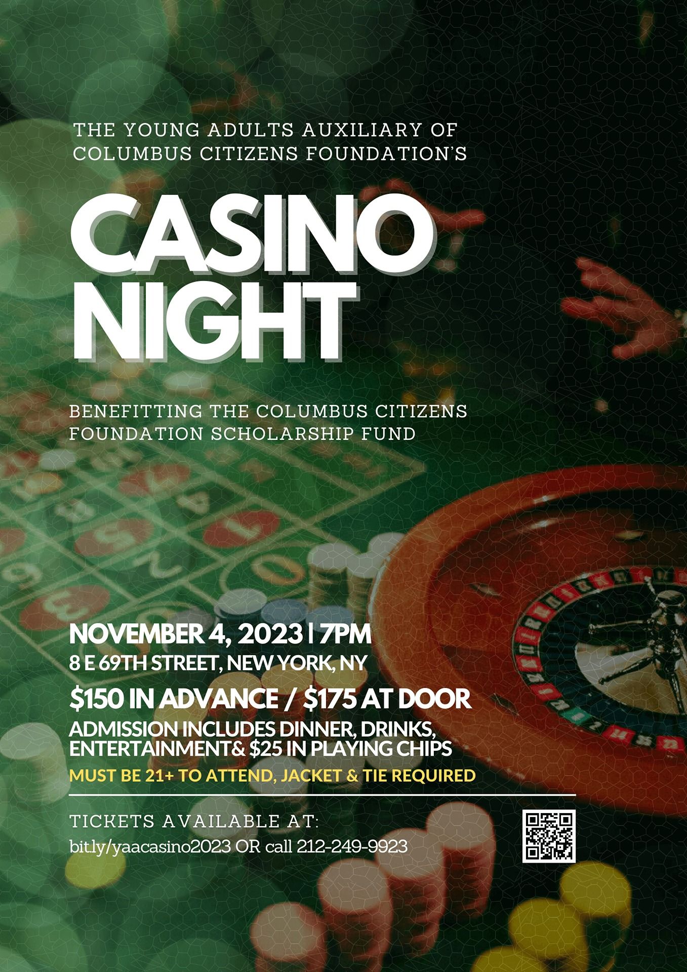 CCF's YAA present Casino Night Saturday, November 4