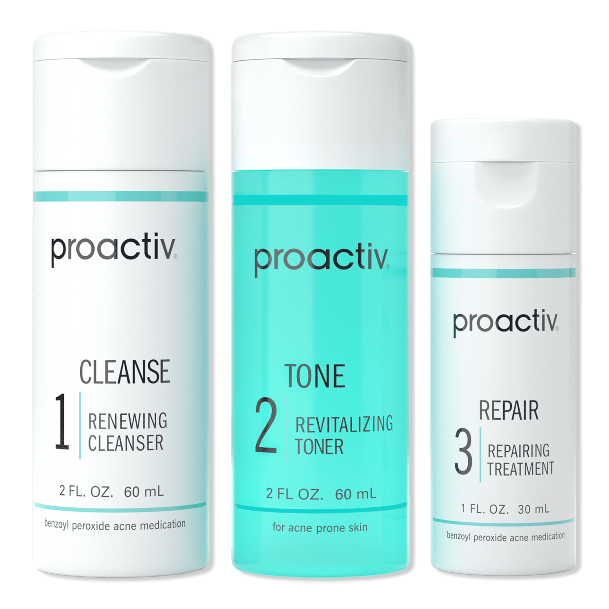 Amazon.com : Proactiv 3 Step Acne Treatment - Benzoyl Peroxide Face Wash, Repairing Acne Spot Treatment For Face And Body, Exfoliating Toner - 60 Day Complete Acne Skin Care Kit : Beauty & Personal Care Proactiv Solution 3-Step Acne Treatment System Starter Set | Ulta Beauty
