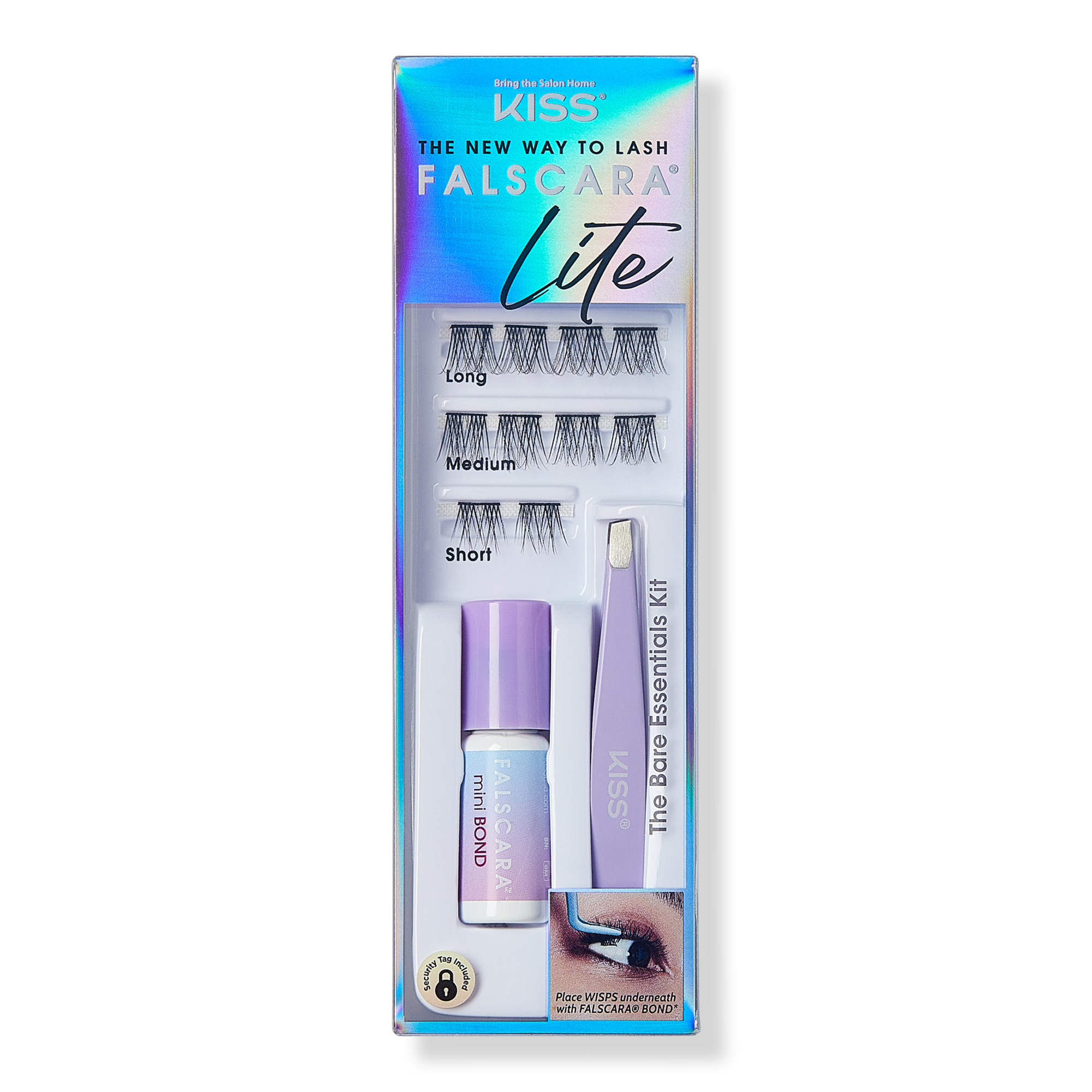 KISS FALSCARA Lite False Eyelash Extensions Bare Essentials Mini Starter Kit, 10 Wisps BrickSeek