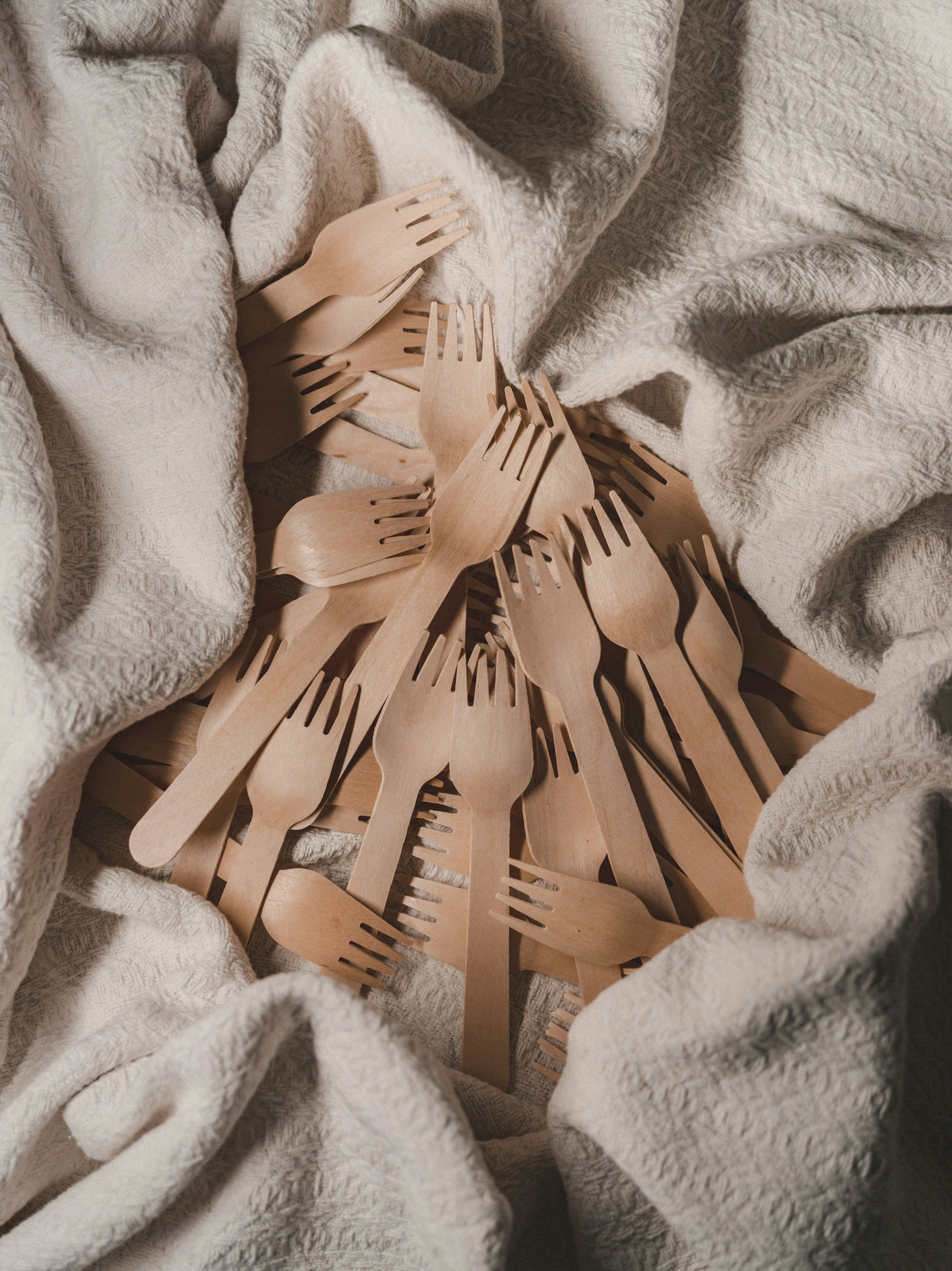 A pile of forks laying on top of a blanket photo Free Sexual metaphor