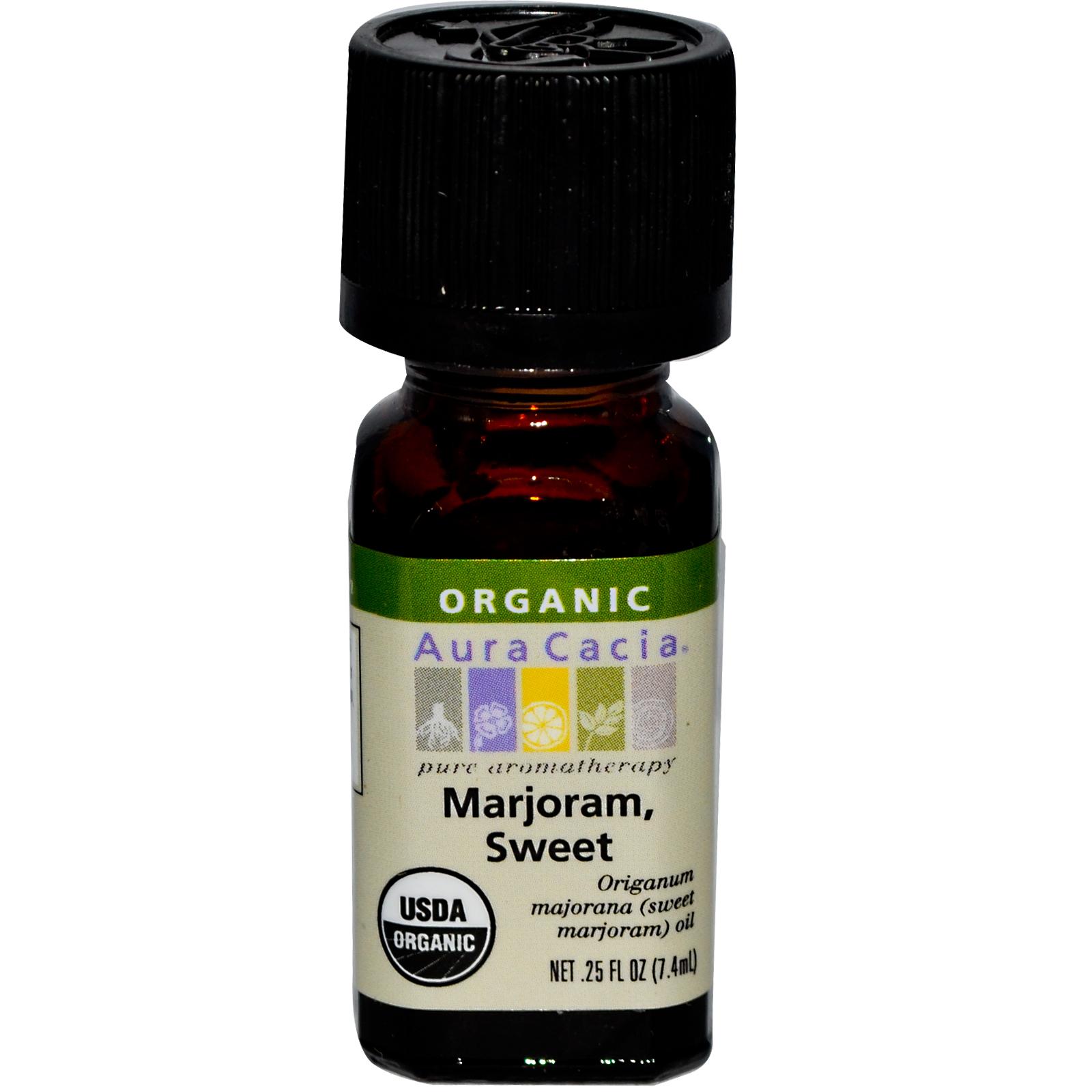 Buy Aura Cacia Sweet Marjoram Essential Oil 0.25 fl. oz. Certified Organic, Part no 8331
