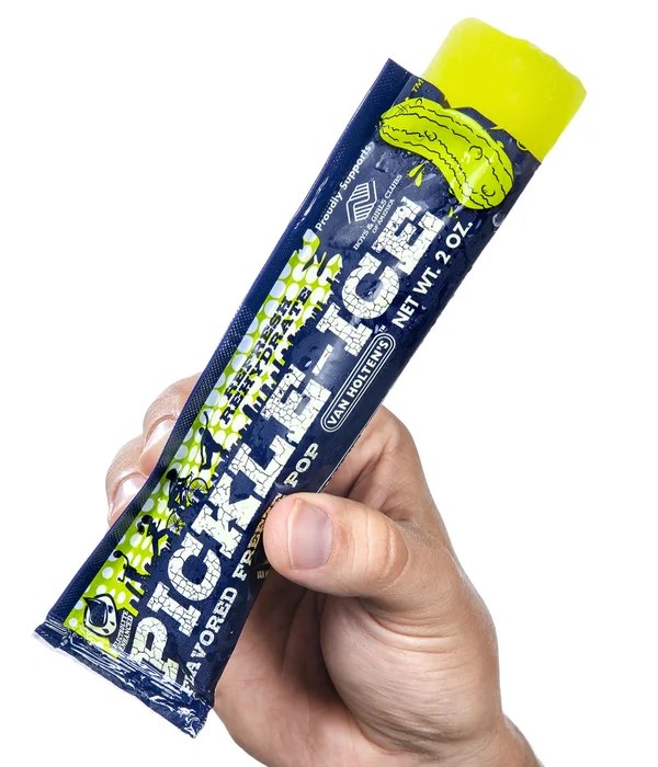 Pickle Ice A pickle brine ice pop with electrolytes.