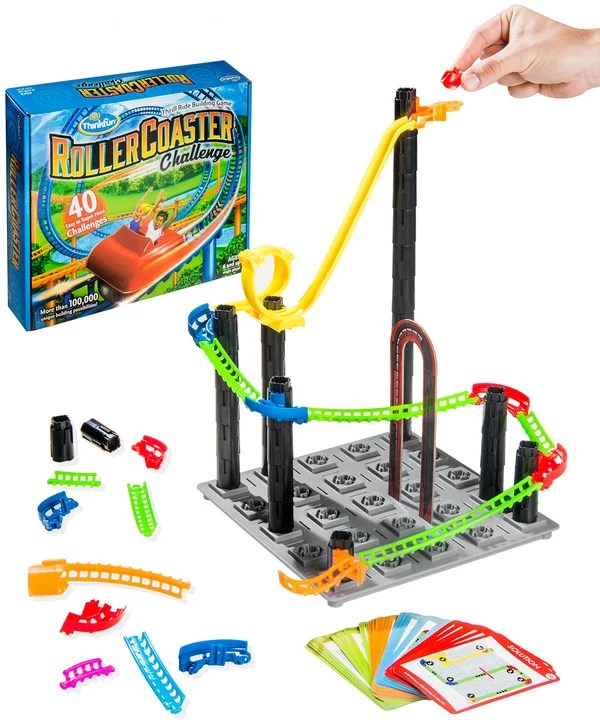 Roller Coaster Challenge Amusement park themed thinking game.