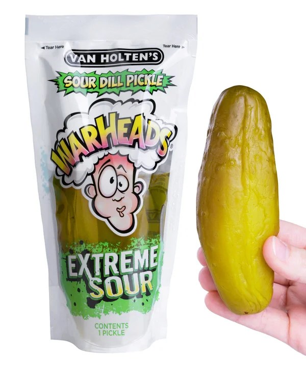 Warheads Sour Pickle A delicious dill pickle with an extra punch of sour.