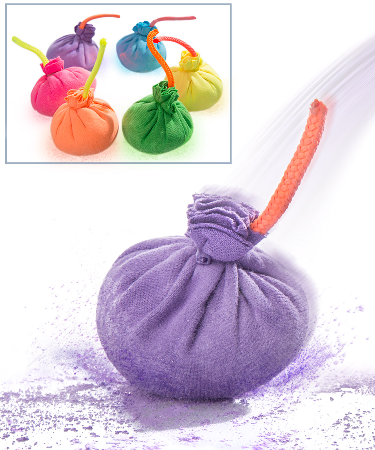 Chalk Bombs Balls that create colored chalk puffs with every throw.