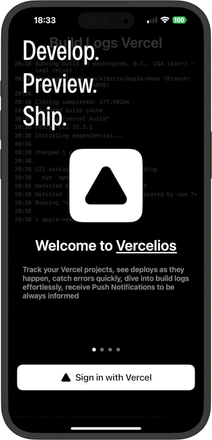 Vercelios Vercel App for iOS Deployment Management