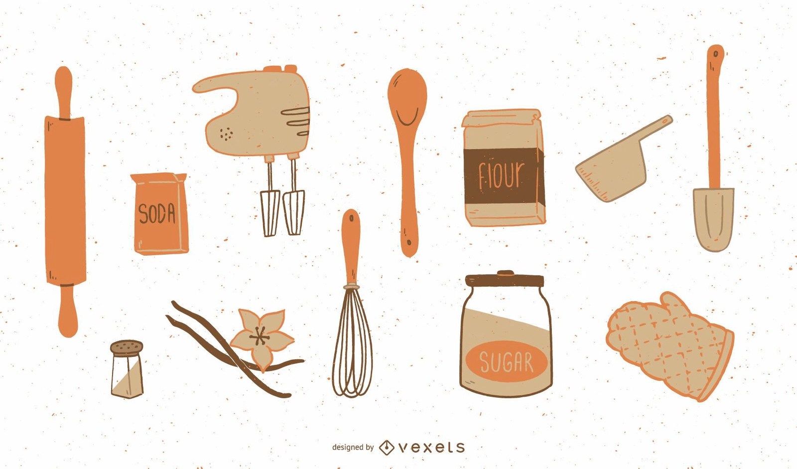 Baking Elements Flat Set Vector Download