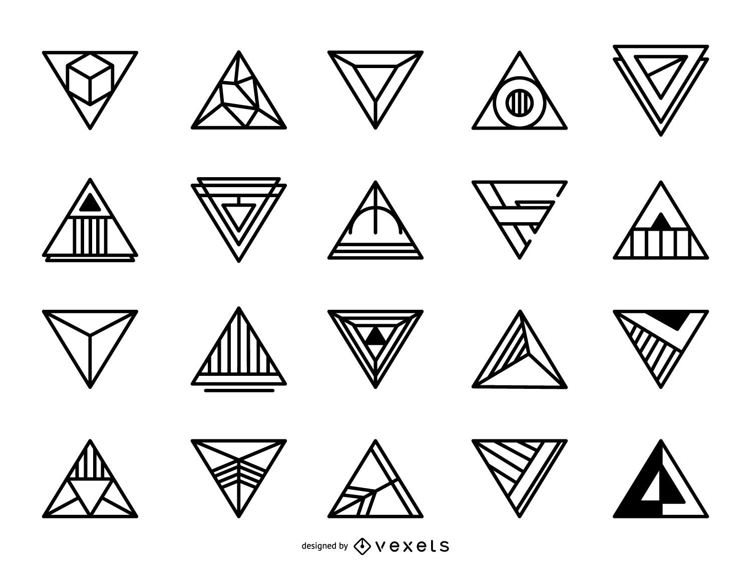 Triangular Logo Set Vector Download