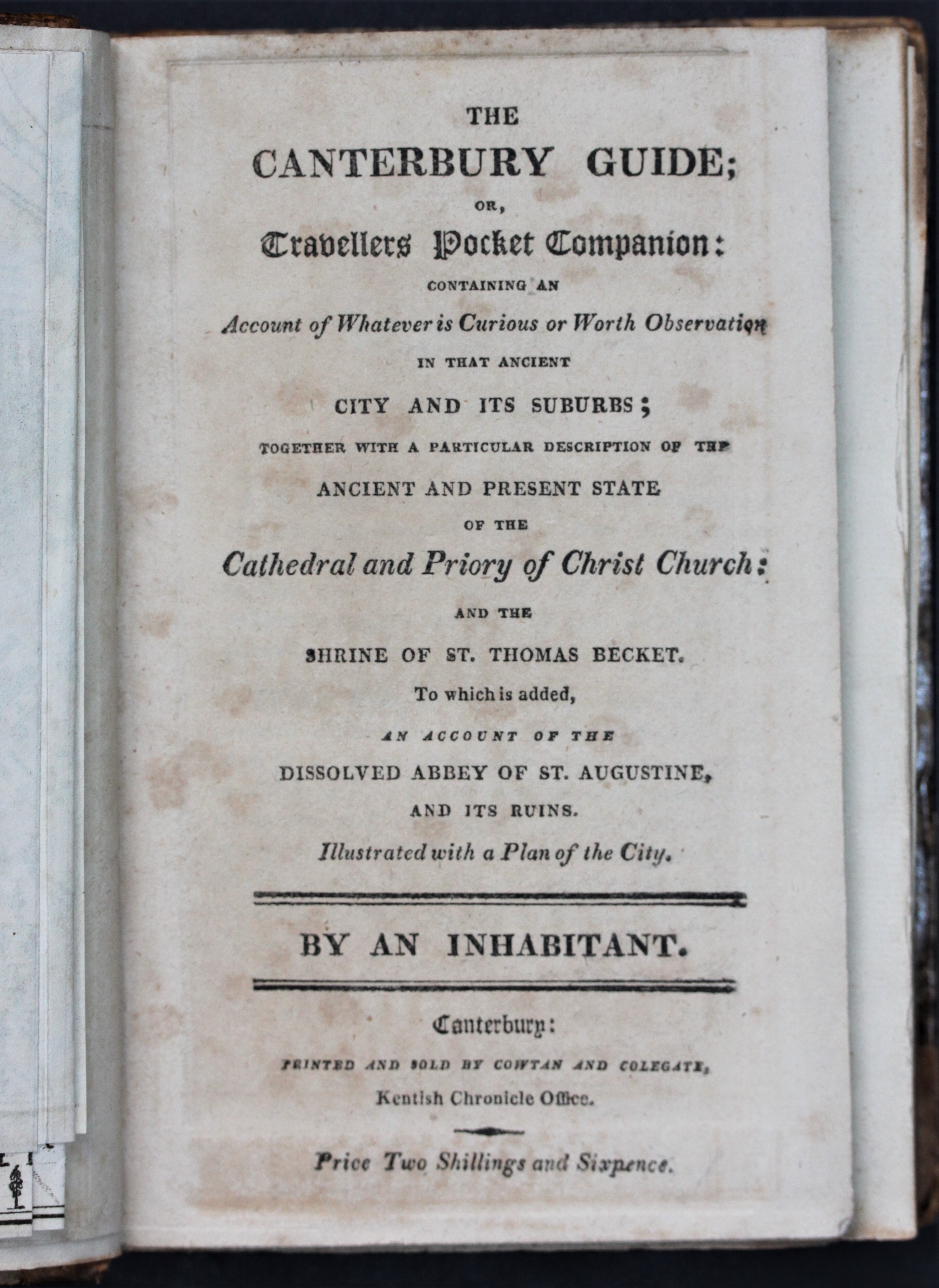 THE CANTERBURY GUIDE; or Traveller’s Pocket Companion containing an