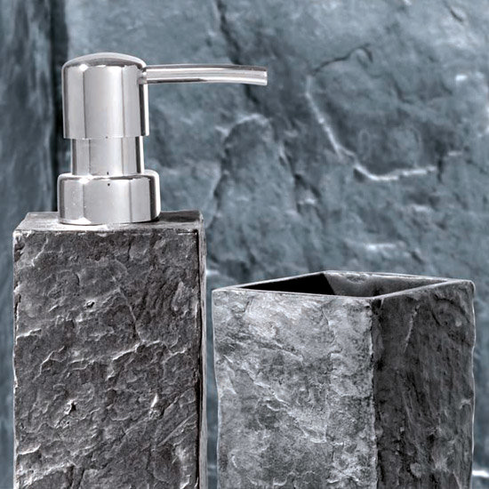 Wenko Slate Rock Bath Accessories Set at Victorian Plumbing UK