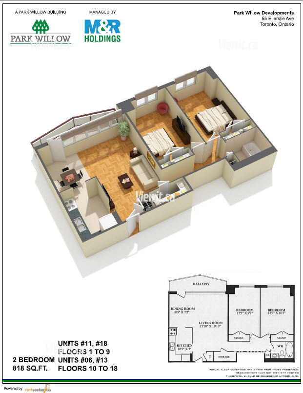 For rent 55 Ellerslie Ave North York, 2 bdrm Viewit 26044