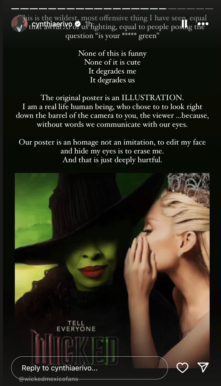 Cynthia Erivo Addresses Backlash For Calling FanEdited 'Wicked' Poster