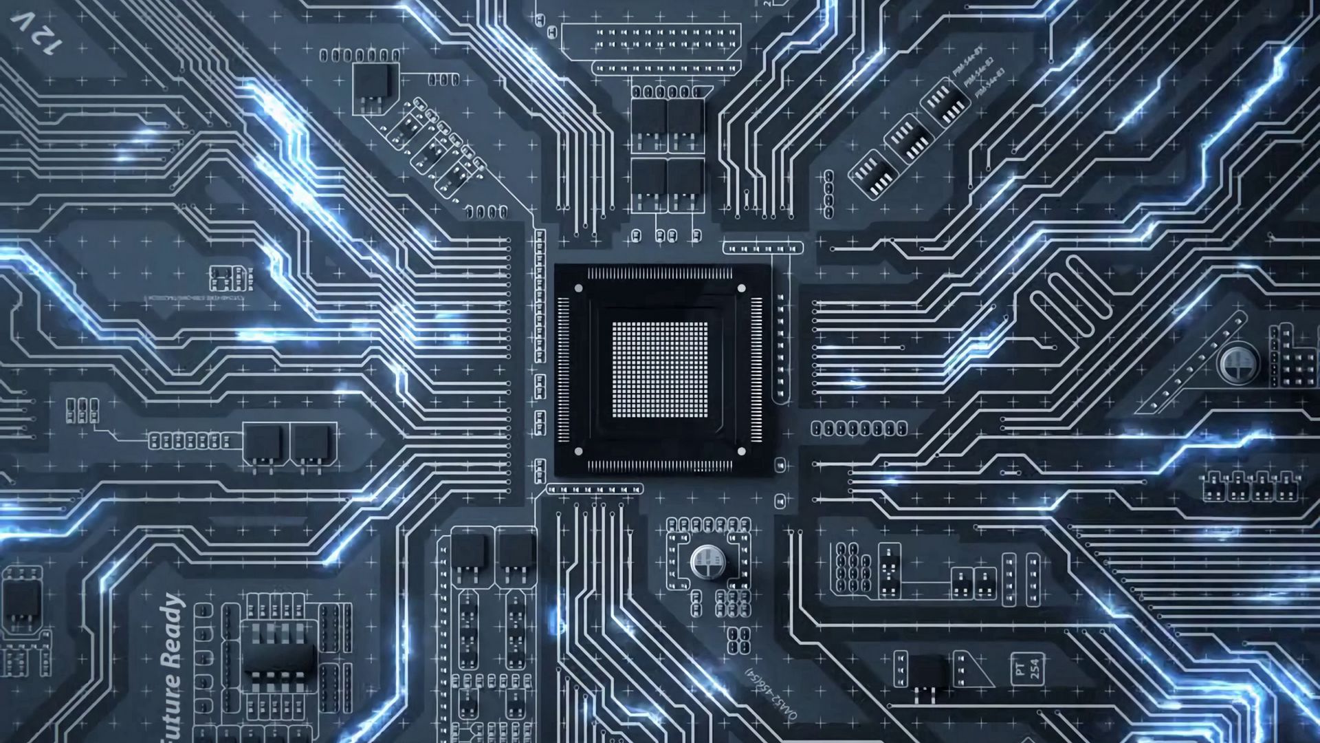 Download wallpaper 1920x1080 chip, circuit, processor, transistors
