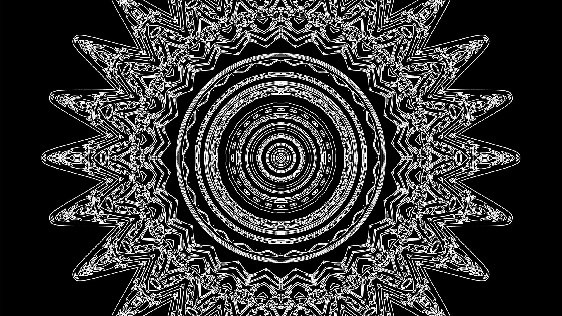 Download wallpaper 1920x1080 circles, lines, pattern, shapes, black and