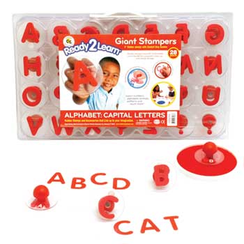 Center Enterprises Ready2Learn™ Giant Uppercase/Lowercase English/Spanish Alphabet Stamps Combo - Wb Mason