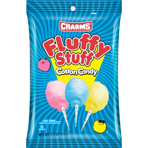 Charms® Fluffy Stuff Cotton Candy, 2.5 oz., 24 Bags/Case WB Mason
