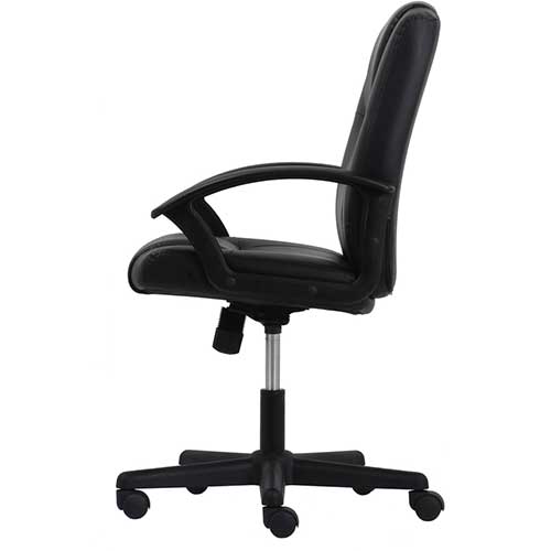 SuperSeats™ Leather Executive Office Chair with Arms, Black WB Mason