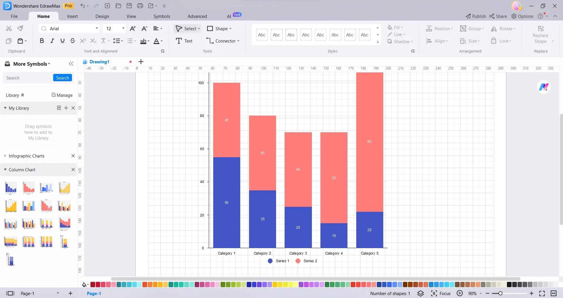 Creating a Line and Stacked Column Chart in Power BI