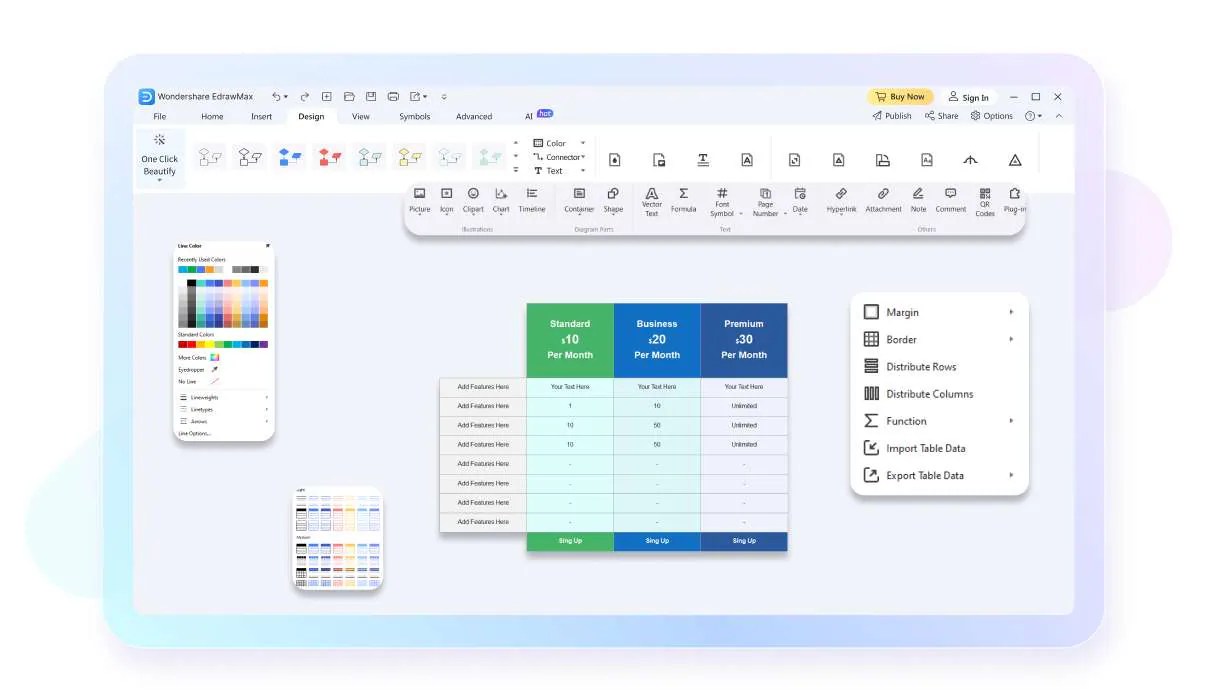 AI Table Chart Maker EdrawMax