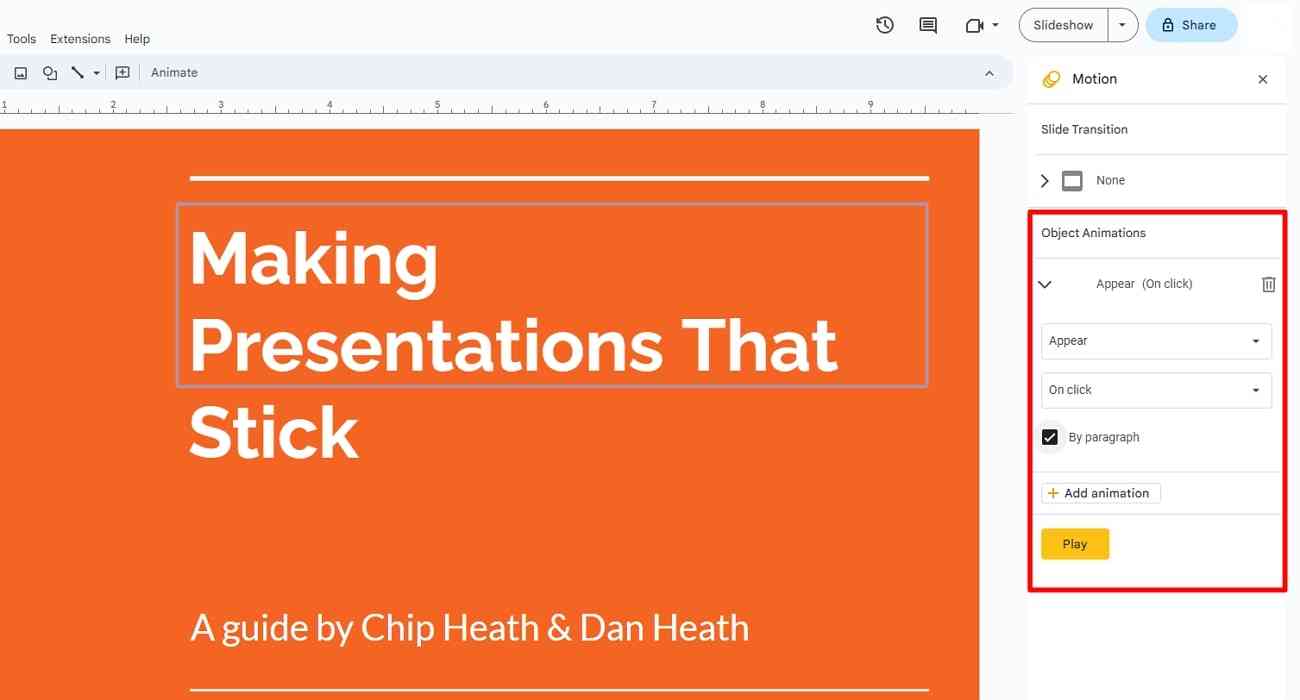 How To Add Animations and Transitions In Google Slides?