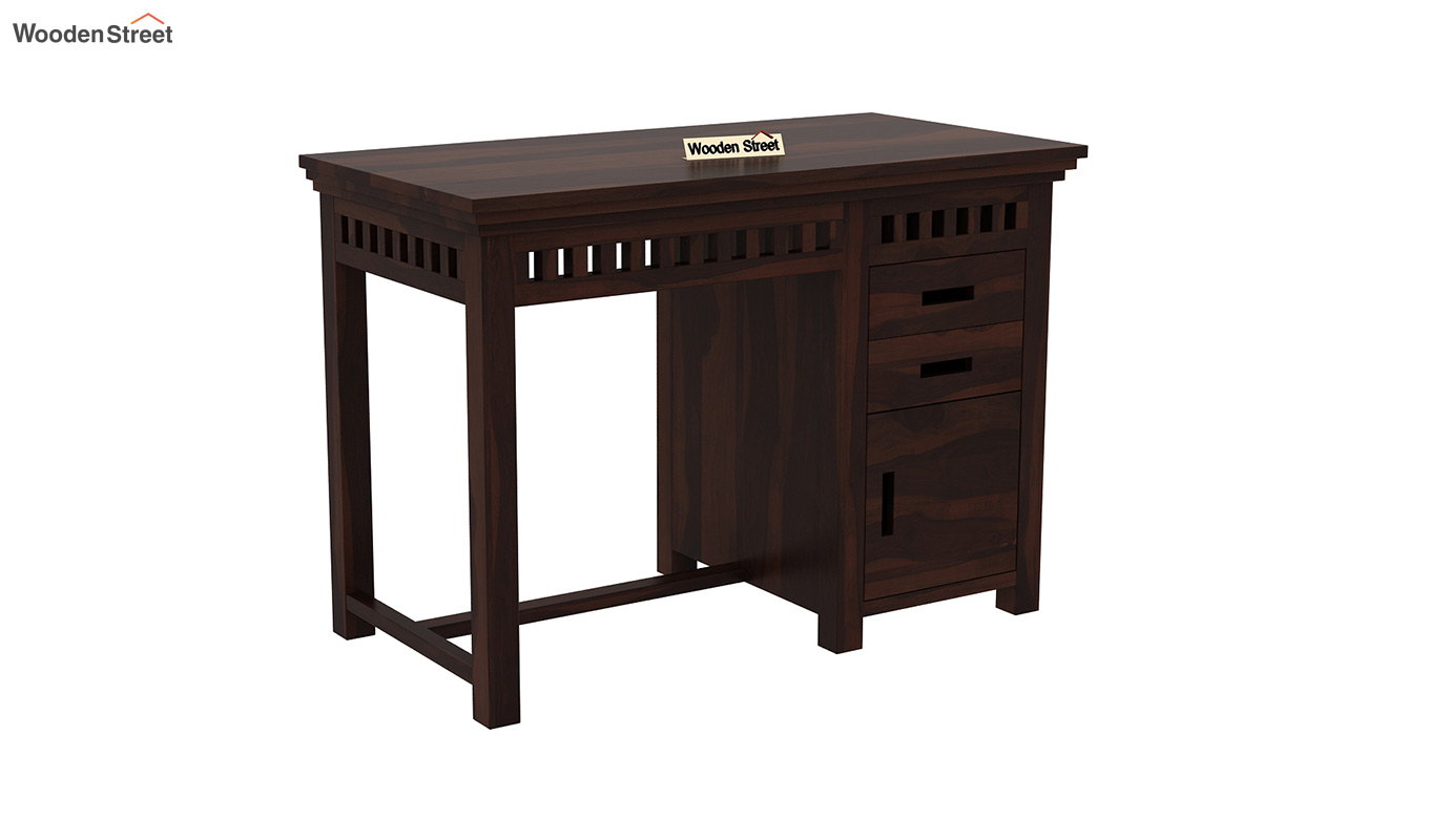 Buy Adolph Study Table with Pull Out Drawers and (Walnut Finish