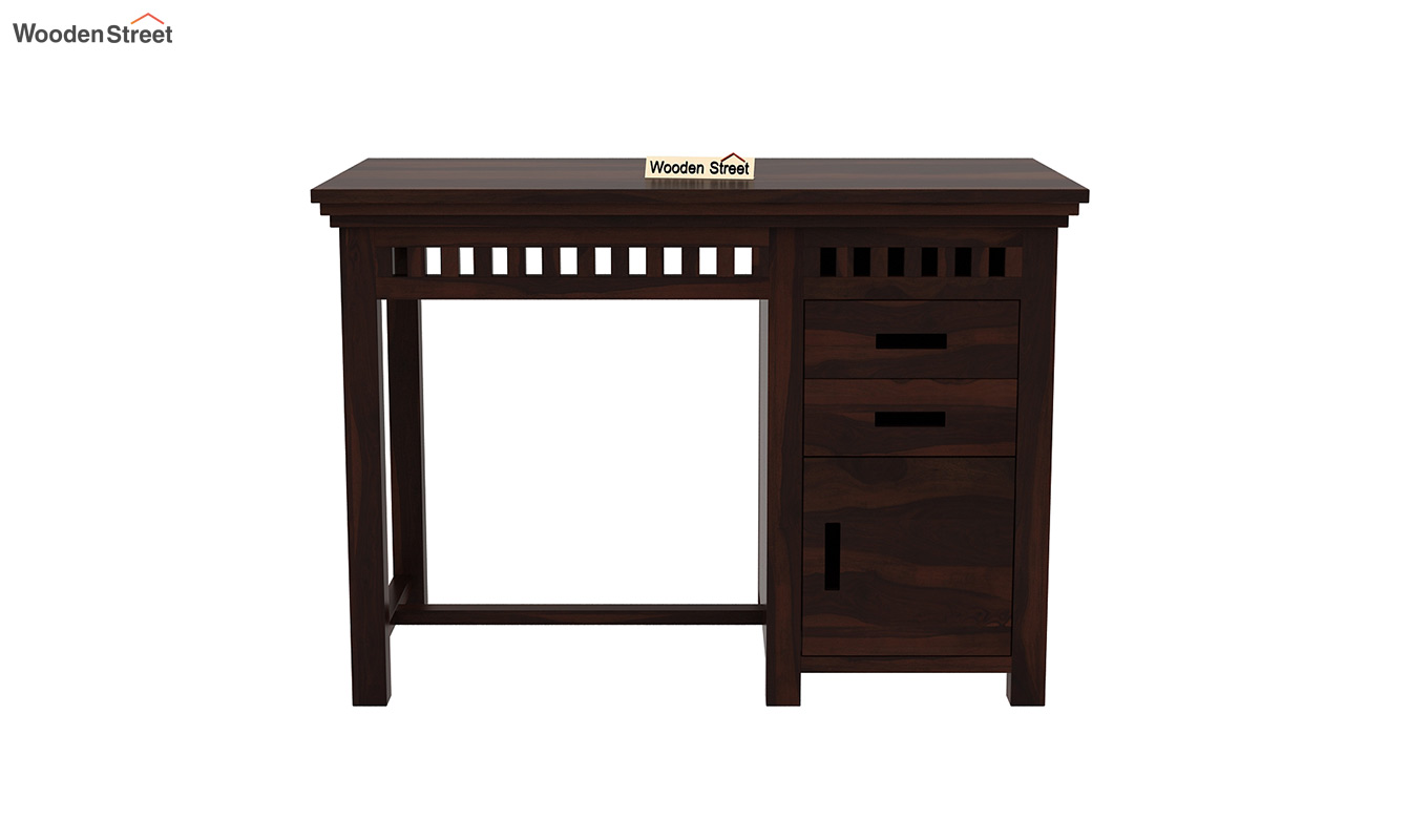 Buy Adolph Study Table with Pull Out Drawers and (Walnut Finish