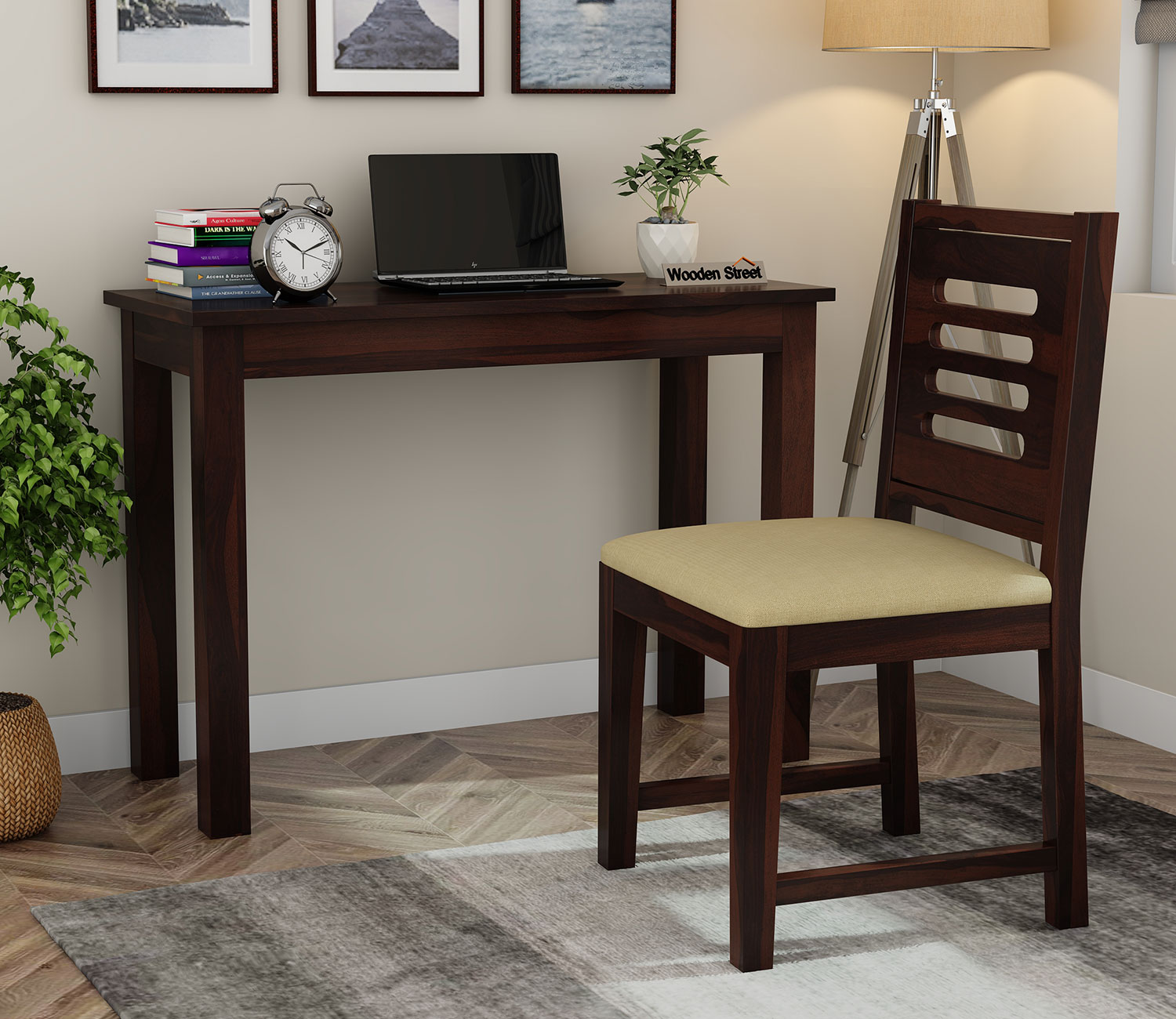 Buy Optima Sheesham Wood Study Table (Walnut Finish) Online in India at