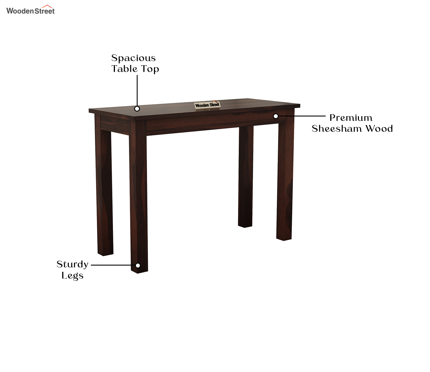 Buy Optima Sheesham Wood Study Table (Walnut Finish) Online in India at