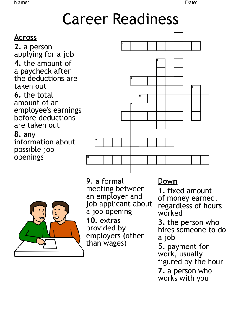 Career Readiness Crossword - WordMint