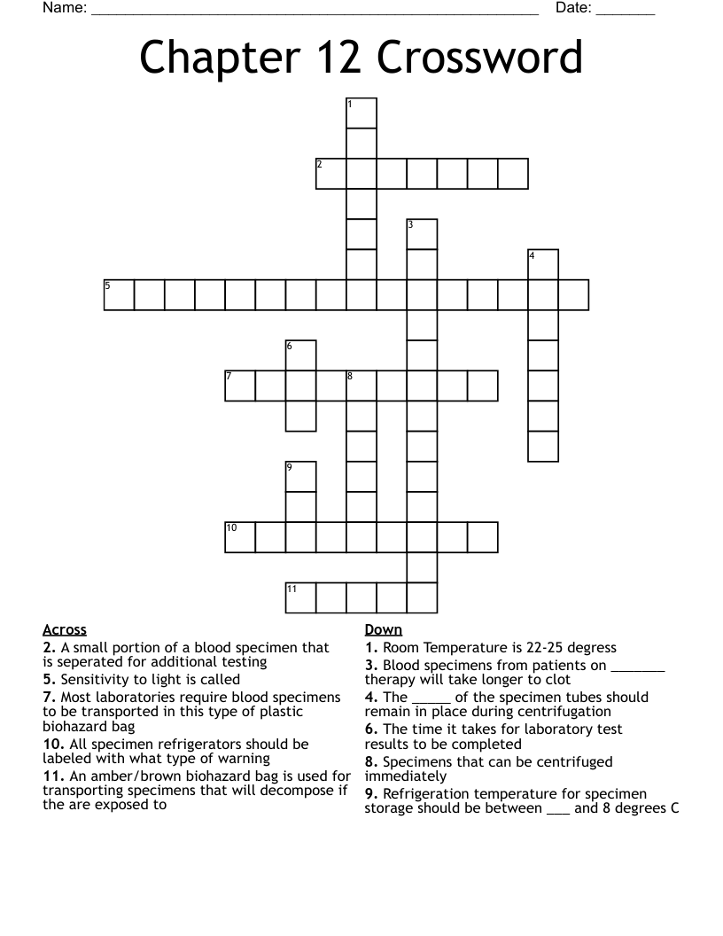 Chapter 12 Crossword WordMint
