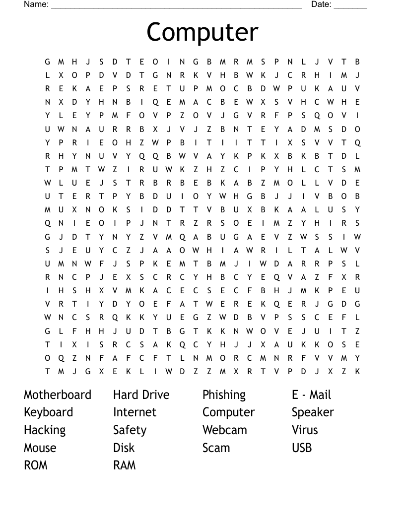 Computer Word Search - WordMint