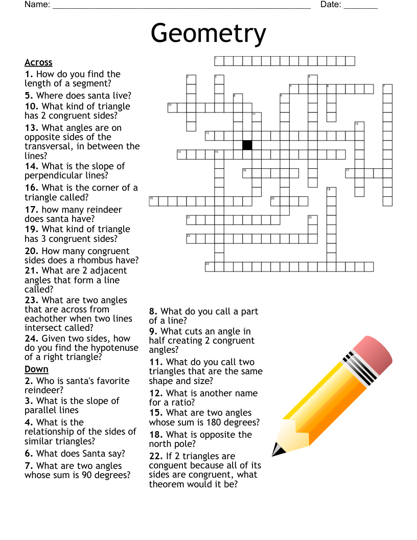 Geometry Crossword WordMint