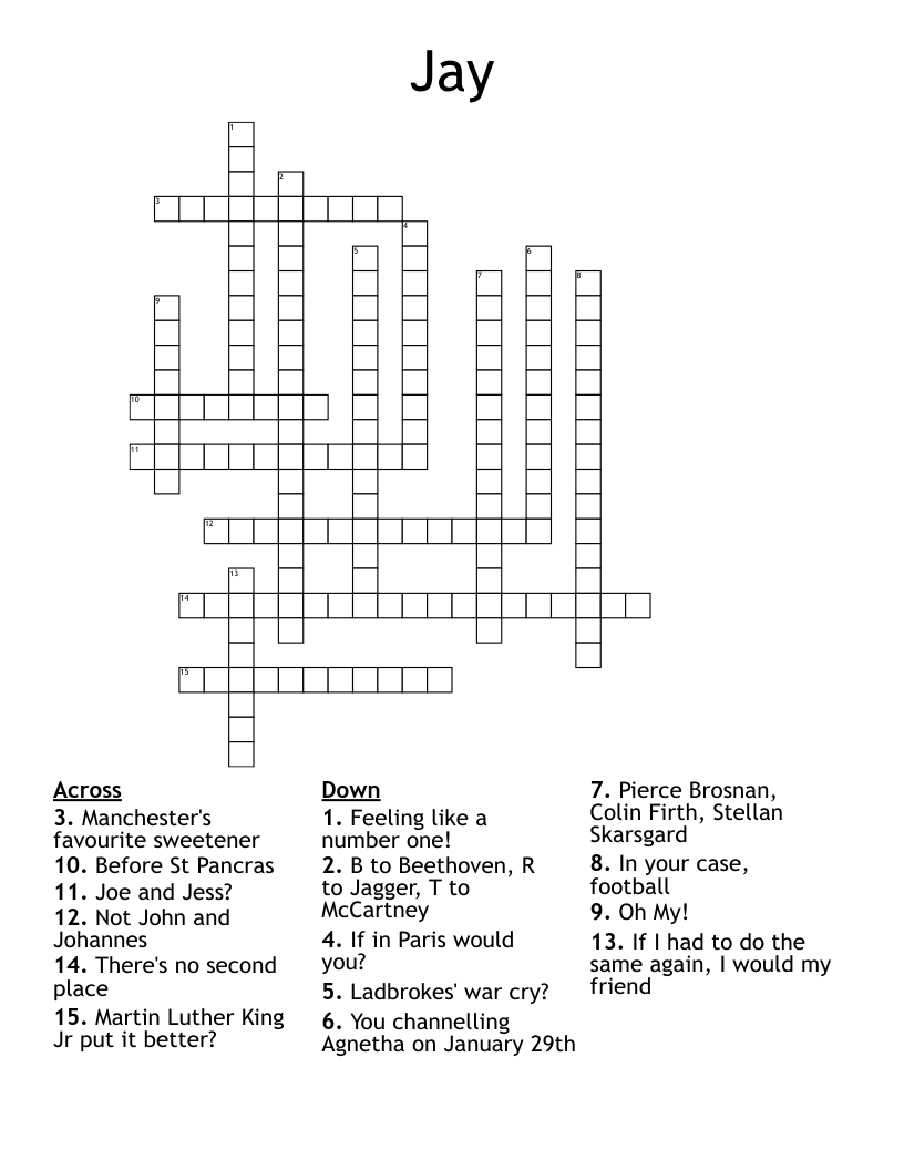 Jay Crossword WordMint