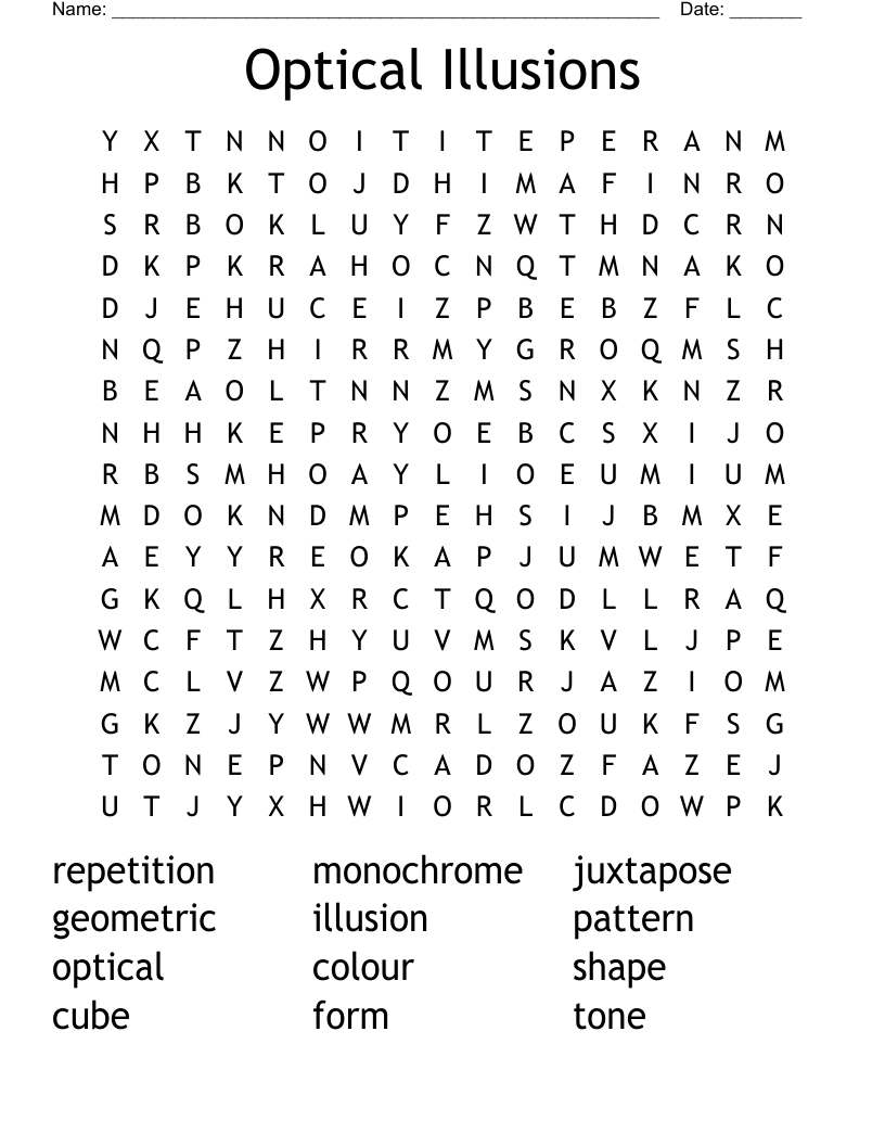 Optical Illusions Word Search WordMint