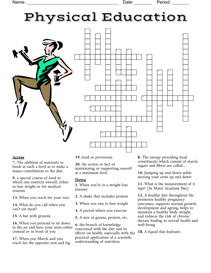 Physical Education Crossword - WordMint